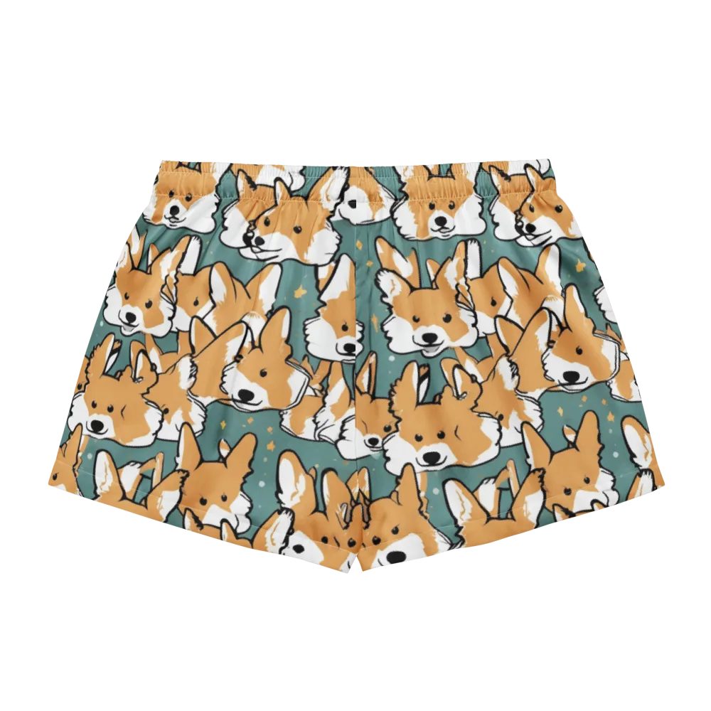 Corgi Constellation on Women's Pajama Shorts — Back