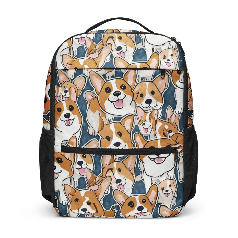 Corgi Commotion on Utility Backpack — Front