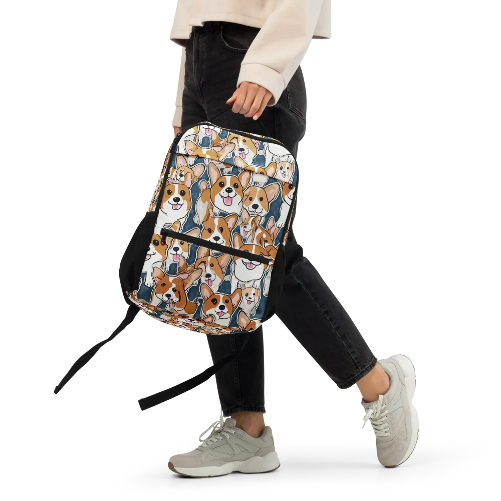 Corgi Commotion on Utility Backpack — Front