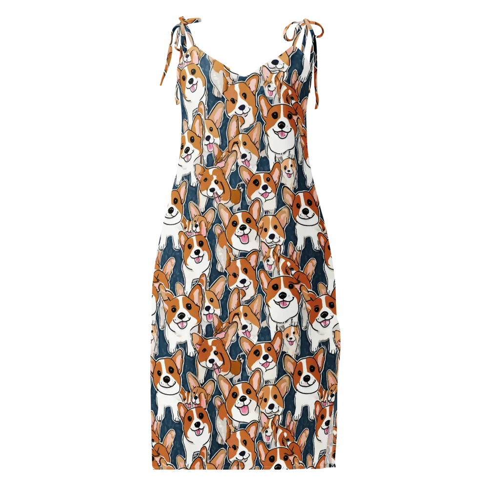 Corgi Commotion on Slip Dress — Front