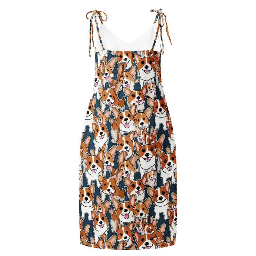 Corgi Commotion on Slip Dress — Back