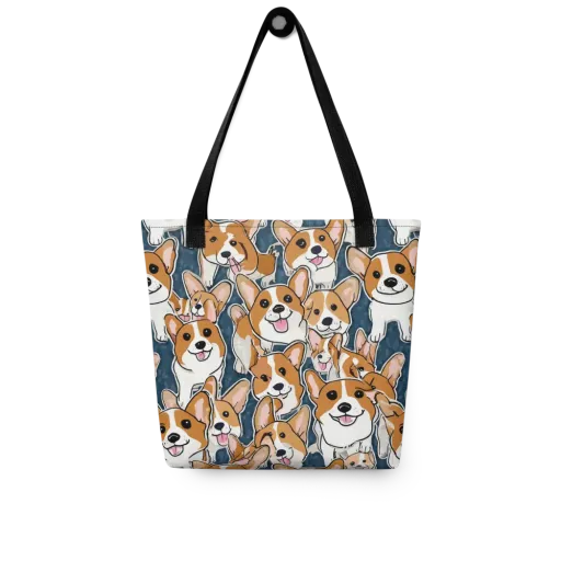 Corgi Commotion on a Tote Bag