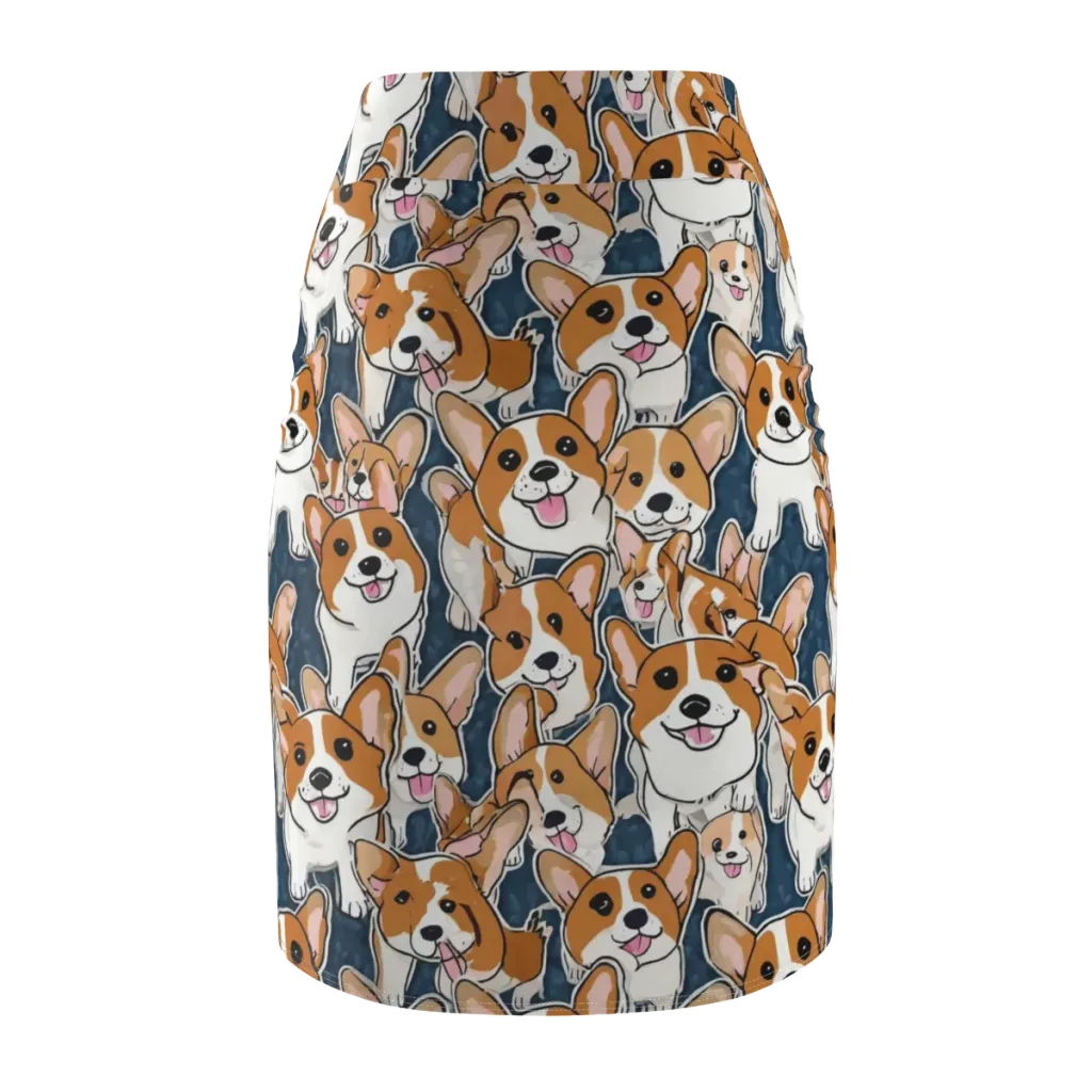 Corgi Commotion on Pencil Skirt — Back