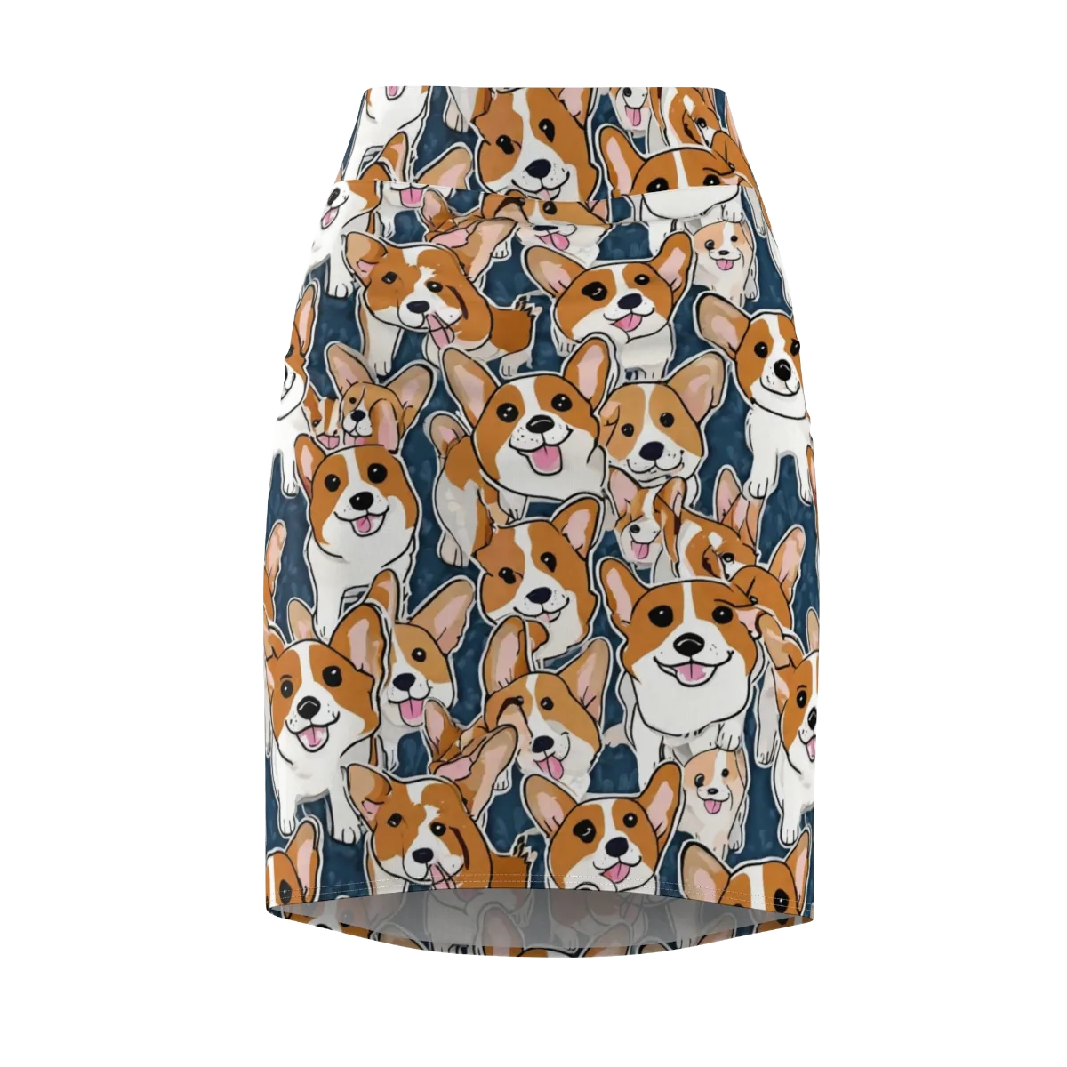 Corgi Commotion on Pencil Skirt — Front
