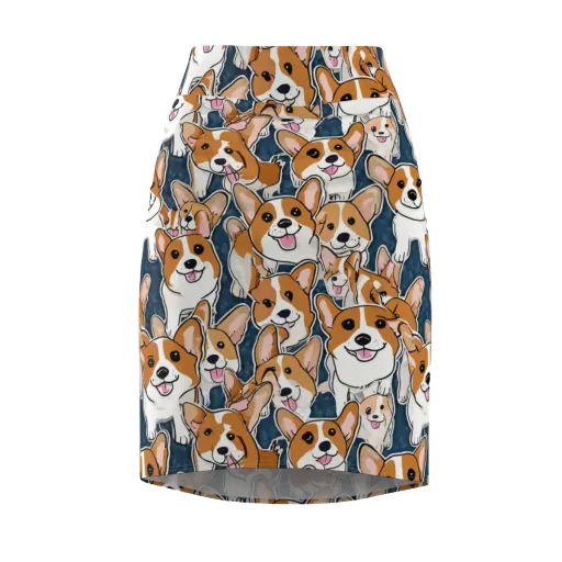 Corgi Commotion on a Pencil Skirt