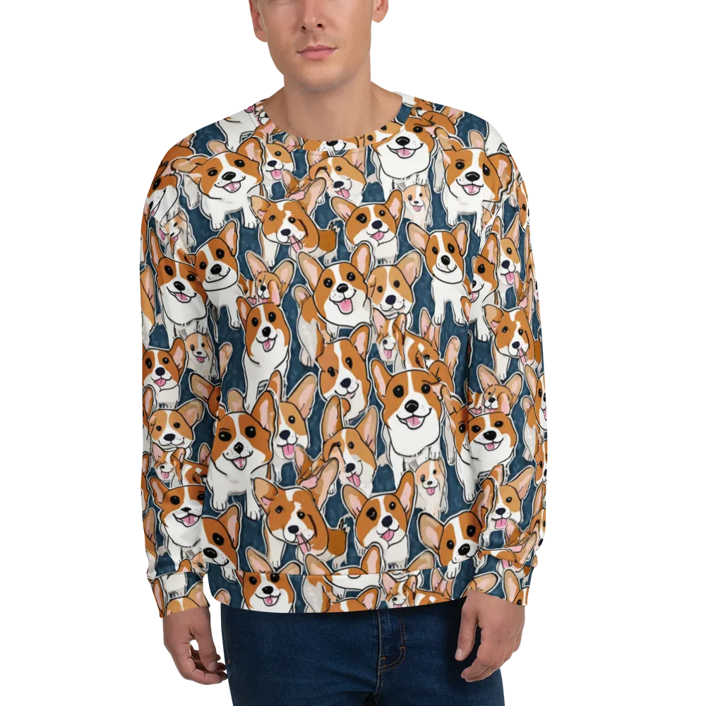 Corgi Commotion on Sweatshirt — Front