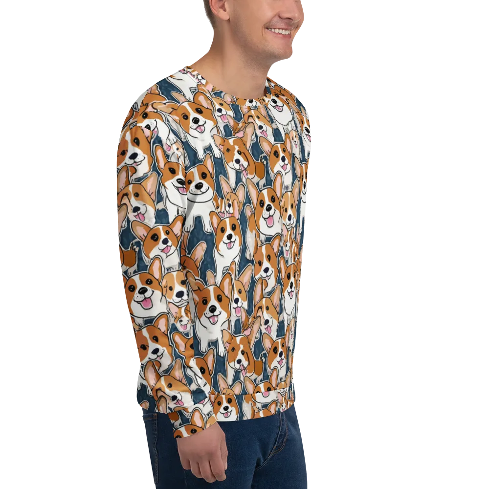 Corgi Commotion on Sweatshirt — Right Front