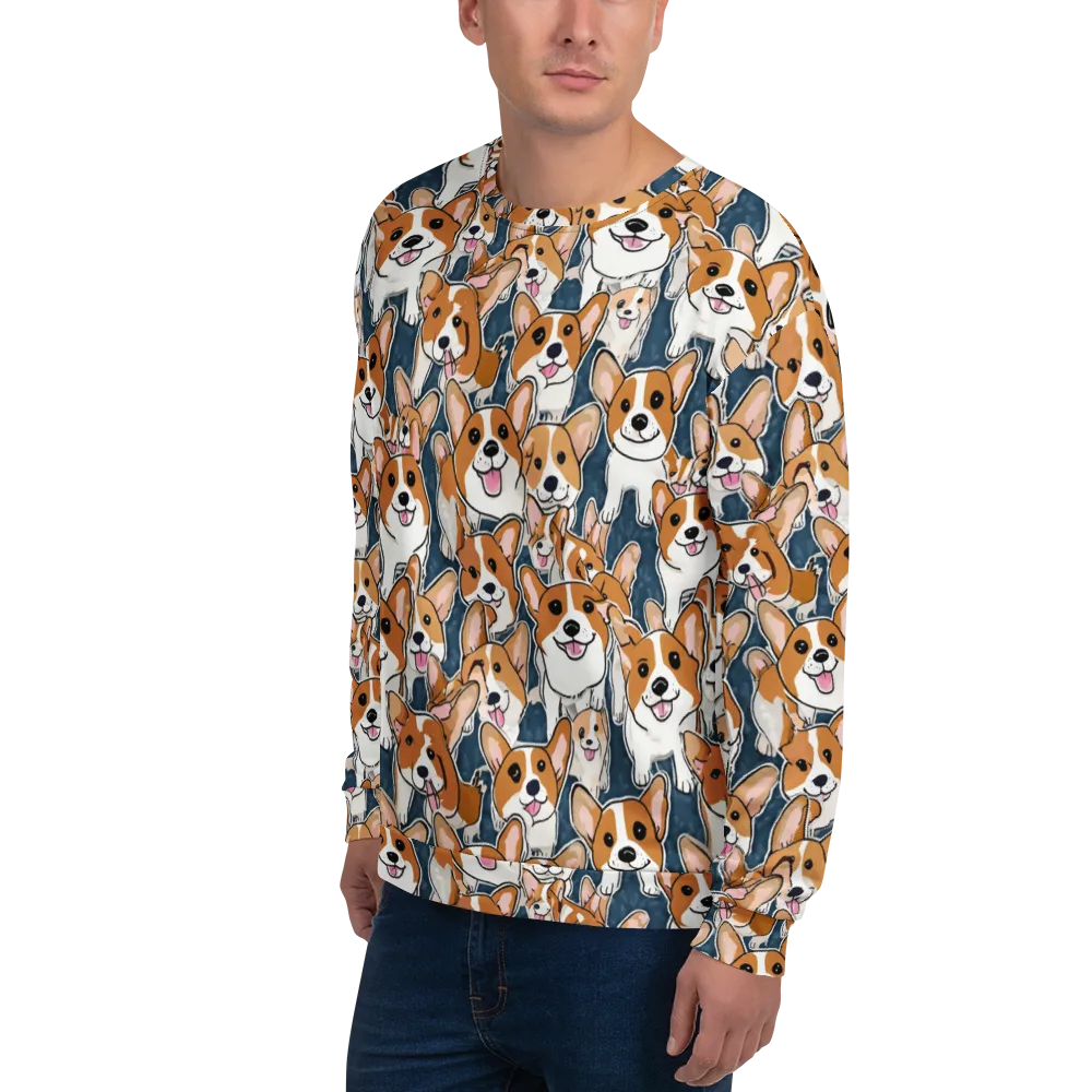 Corgi Commotion on Sweatshirt — Left Front
