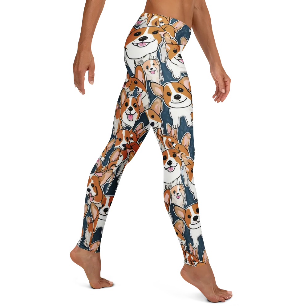 Corgi Commotion on Leggings — Right