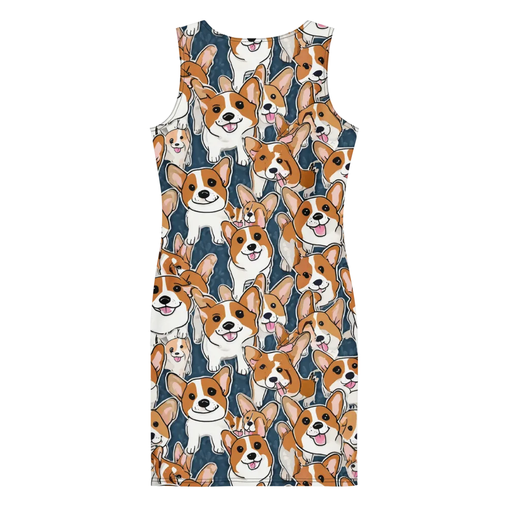Corgi Commotion on Bodycon Dress — Back