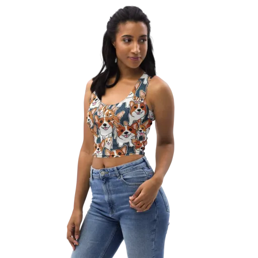 Corgi Commotion on a Crop Top