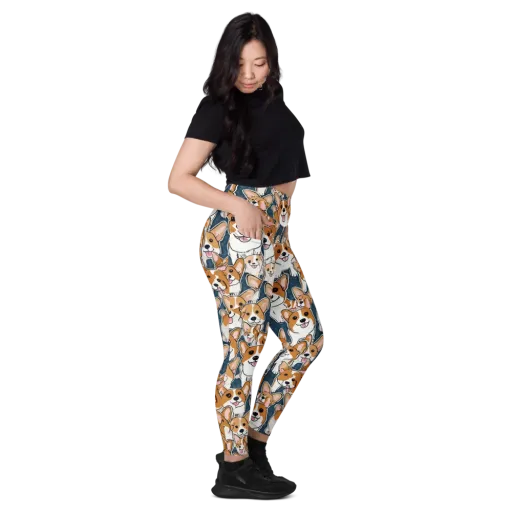 Corgi Commotion on a Leggings with Pockets