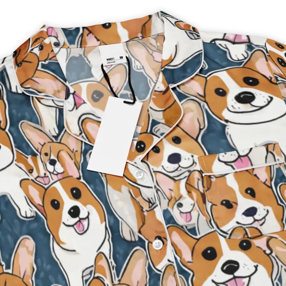 Corgi Commotion on Women's Short Sleeve Pajama Top — Product details