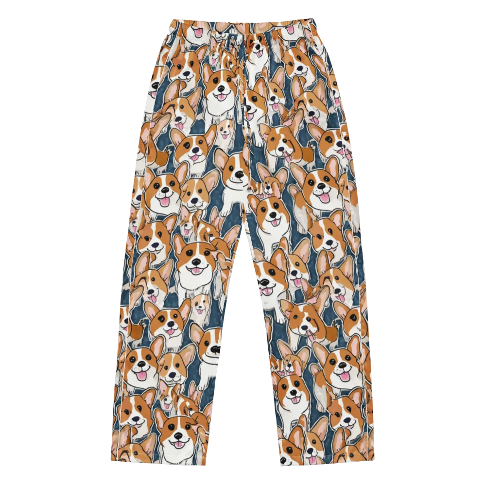 Corgi Commotion on Women's Pajama Pants — Front