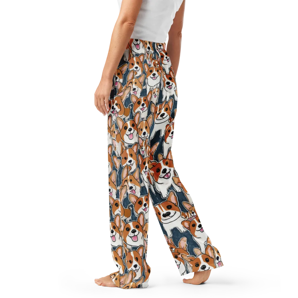 Corgi Commotion on Women's Pajama Pants — Left