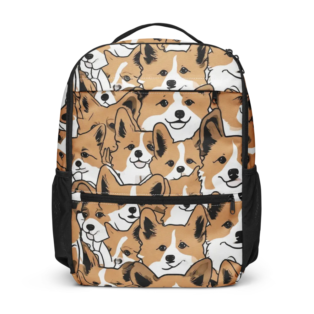 Corgi Crowd on Utility Backpack — Front