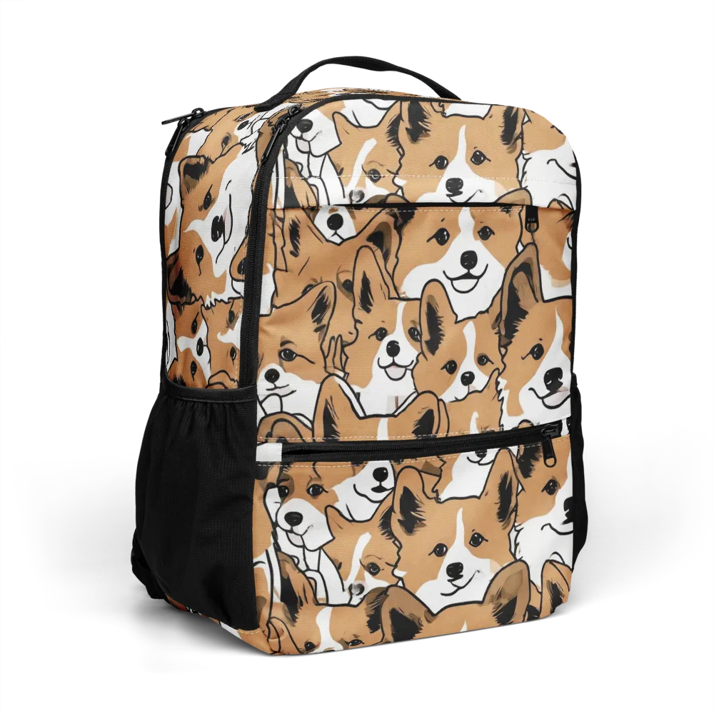 Corgi Crowd on Utility Backpack — Right Front