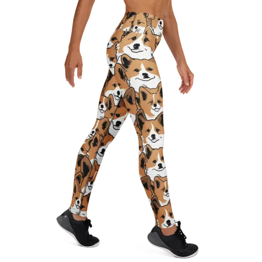Corgi Crowd on a Yoga Leggings