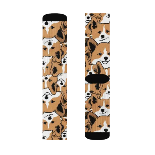 Corgi Crowd on a Socks