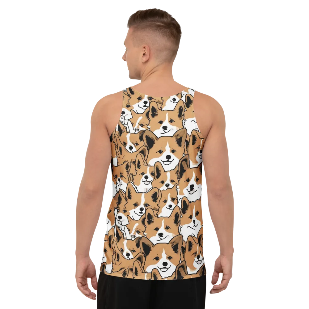 Corgi Crowd on Men's Tank Top — Back