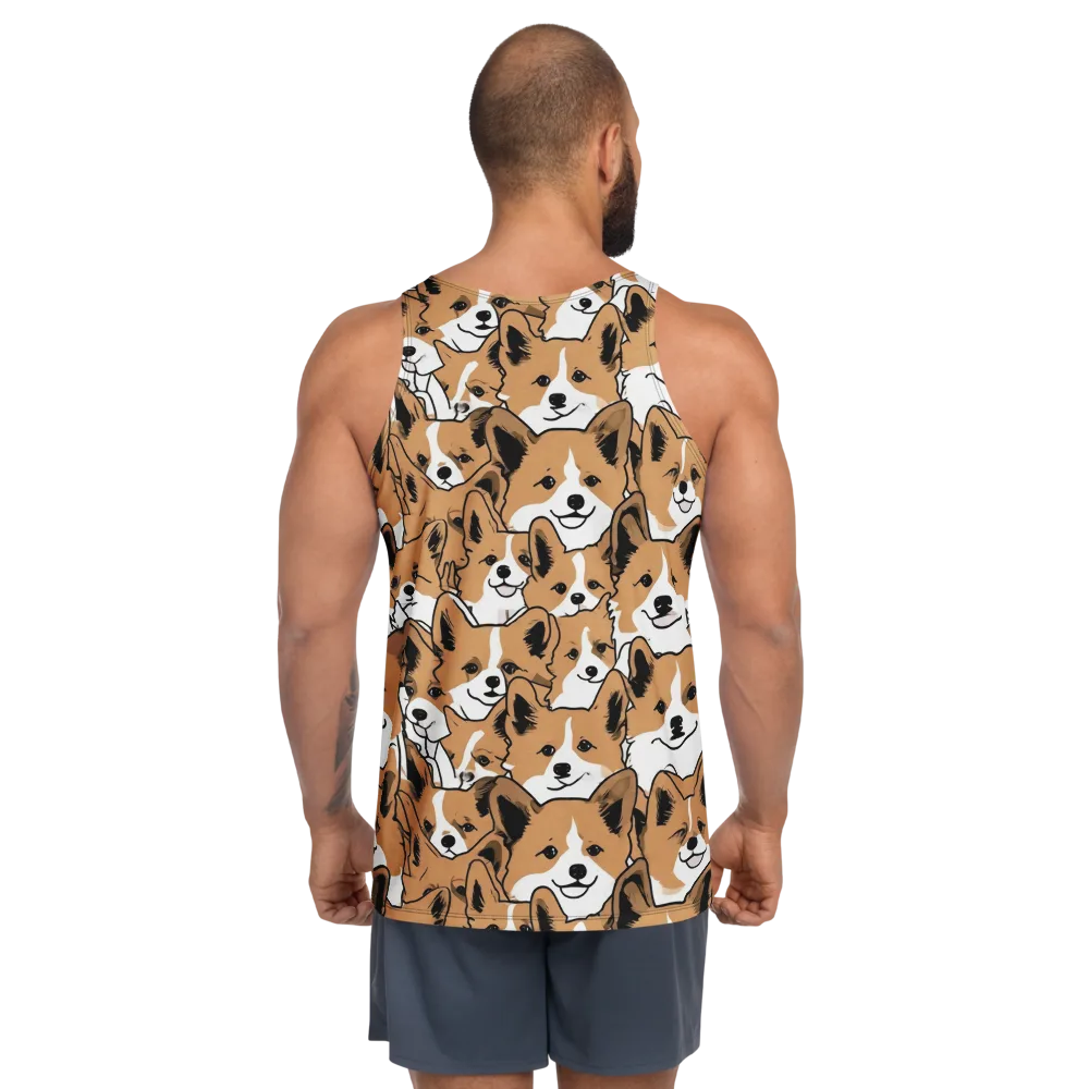 Corgi Crowd on Men's Tank Top — Back