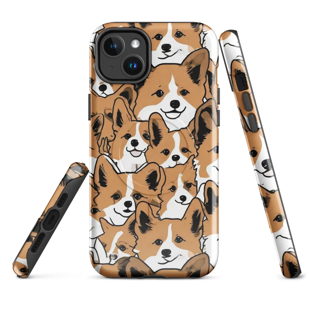 Corgi Crowd on MagSafe Tough Case for iPhone® — Front