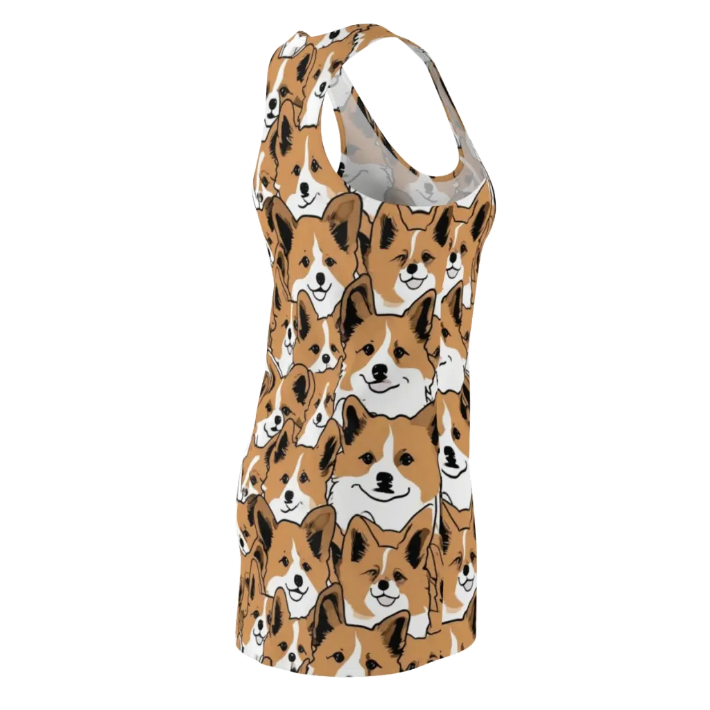 Corgi Crowd on Racerback Dress — Back Side