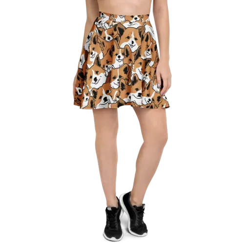Corgi Crowd on a Skater Skirt