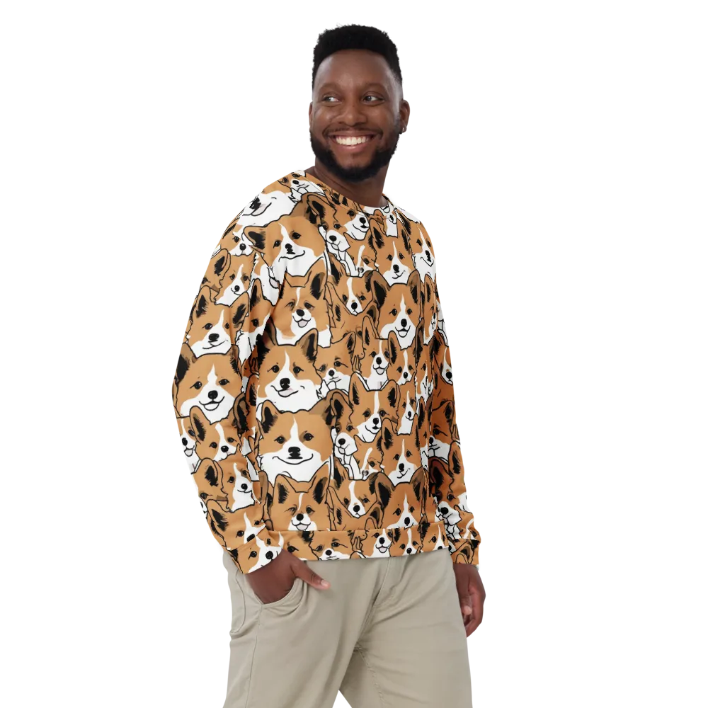 Corgi Crowd on Sweatshirt — Front