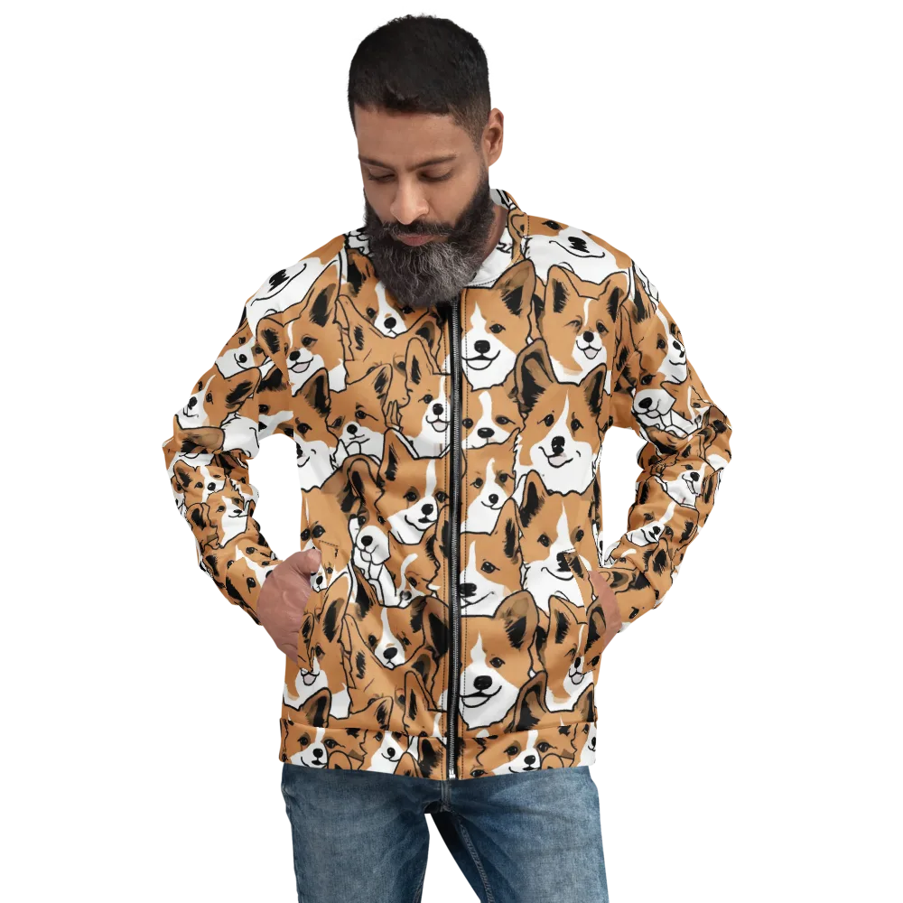 Corgi Crowd on Bomber Jacket — Front