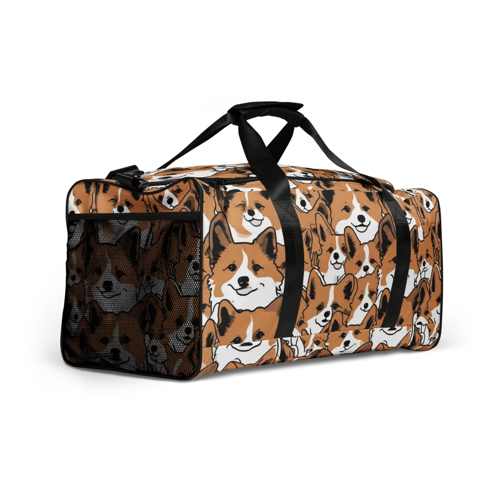 Corgi Crowd on Duffle Bag — Right Front