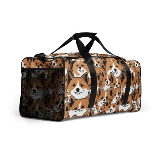 Corgi Crowd on a Duffle Bag