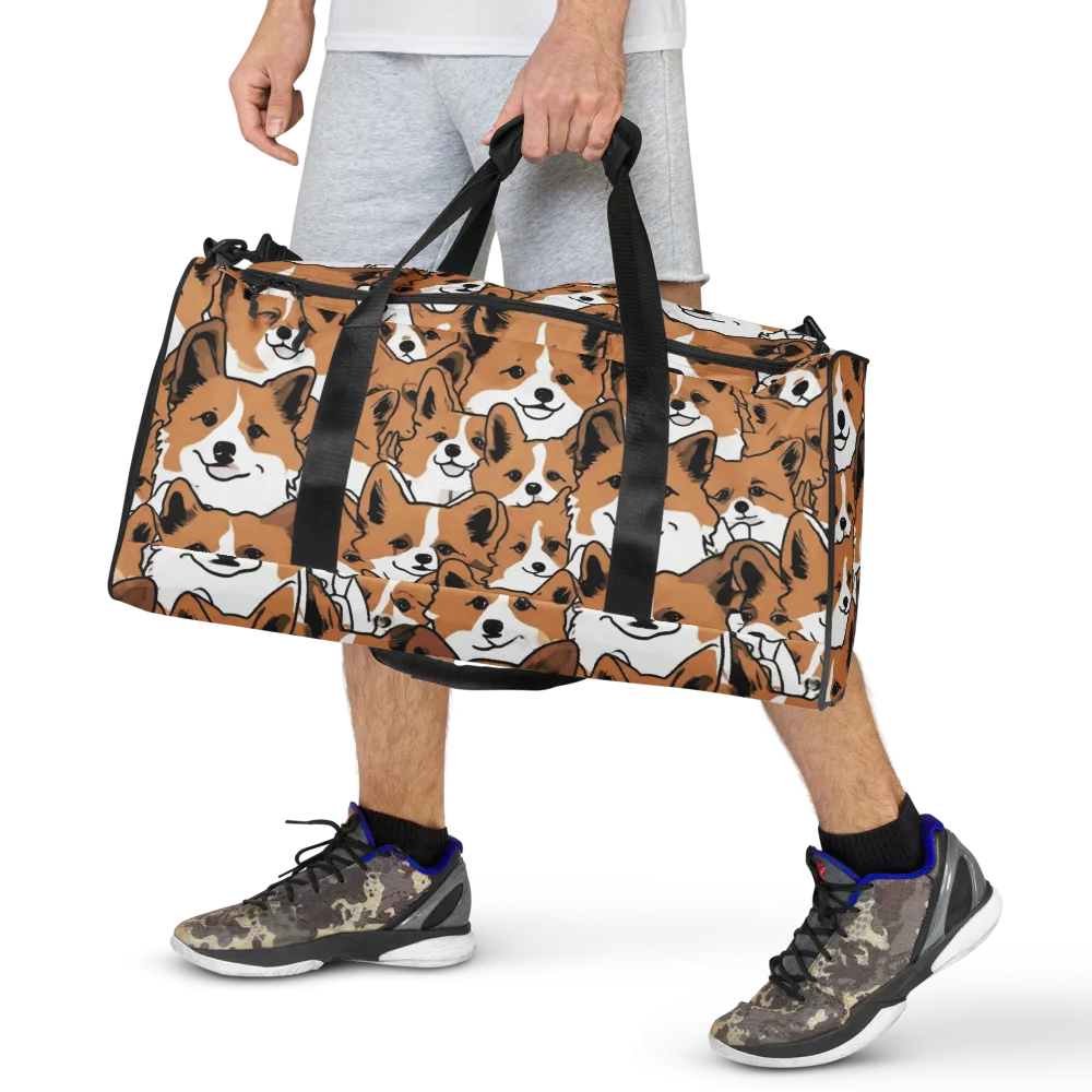 Corgi Crowd on Duffle Bag — Front