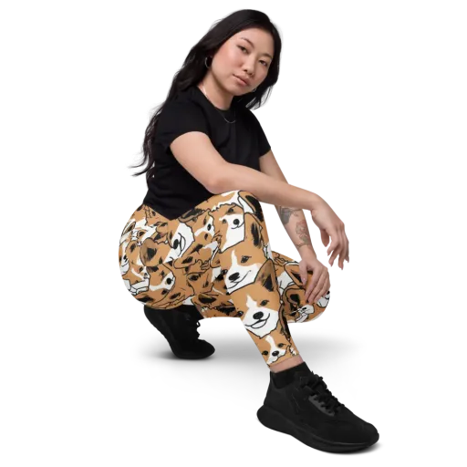 Corgi Crowd on a Leggings with Pockets