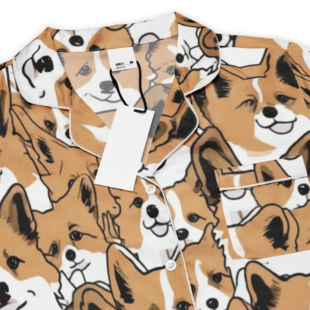Corgi Crowd on Women's Short Sleeve Pajama Top — Product details