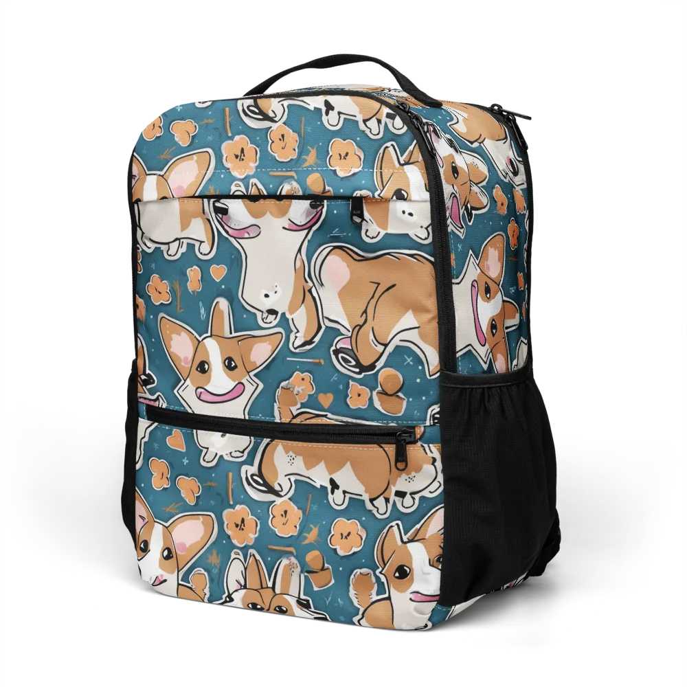 Corgi Confetti on Utility Backpack — Left Front