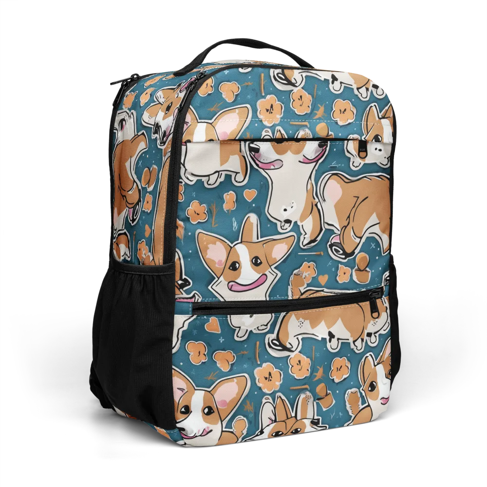 Corgi Confetti on Utility Backpack — Right Front