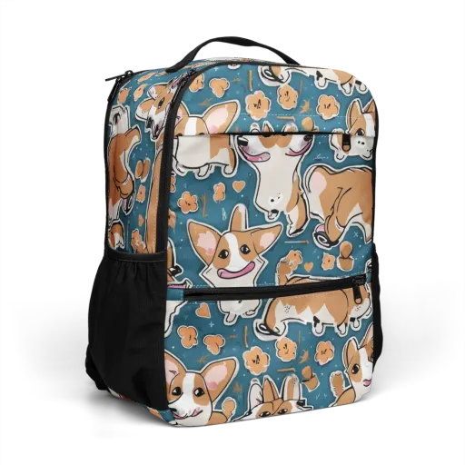 Corgi Confetti on a Utility Backpack
