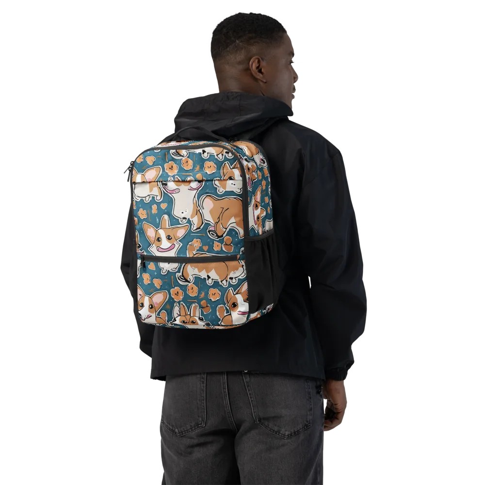 Corgi Confetti on Utility Backpack — Back