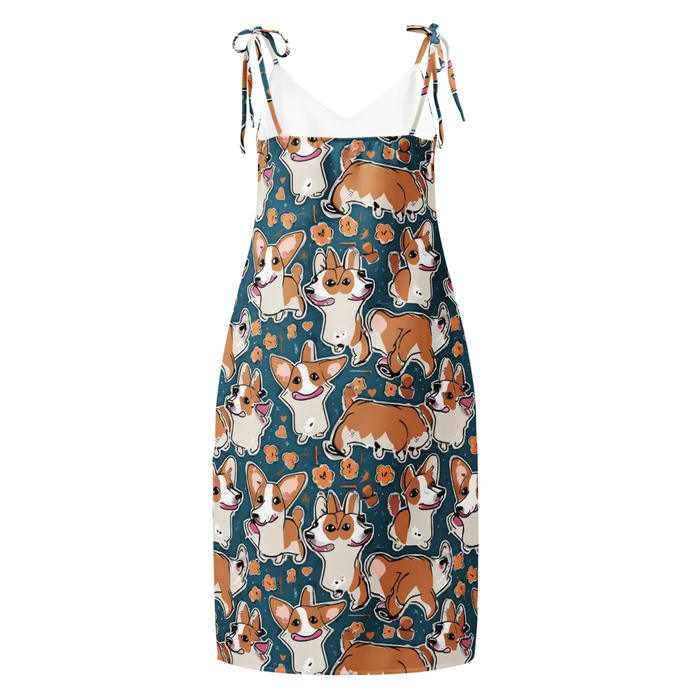 Corgi Confetti on Slip Dress — Back
