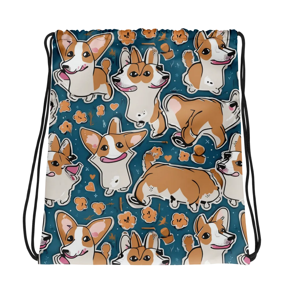 Corgi Confetti on Drawstring Bag — Photo