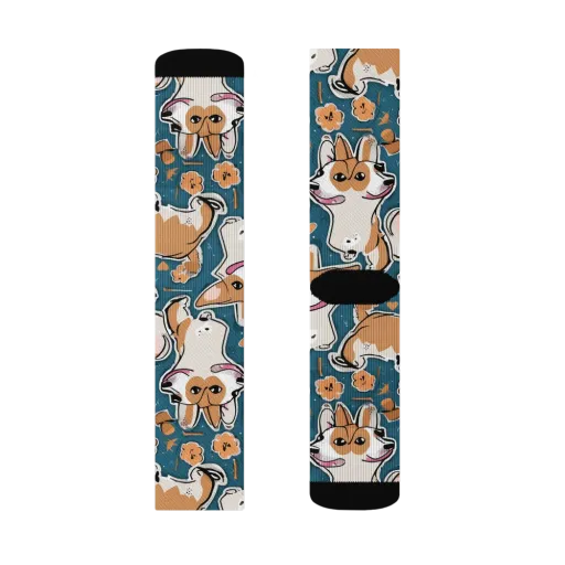 Corgi Confetti on a Socks