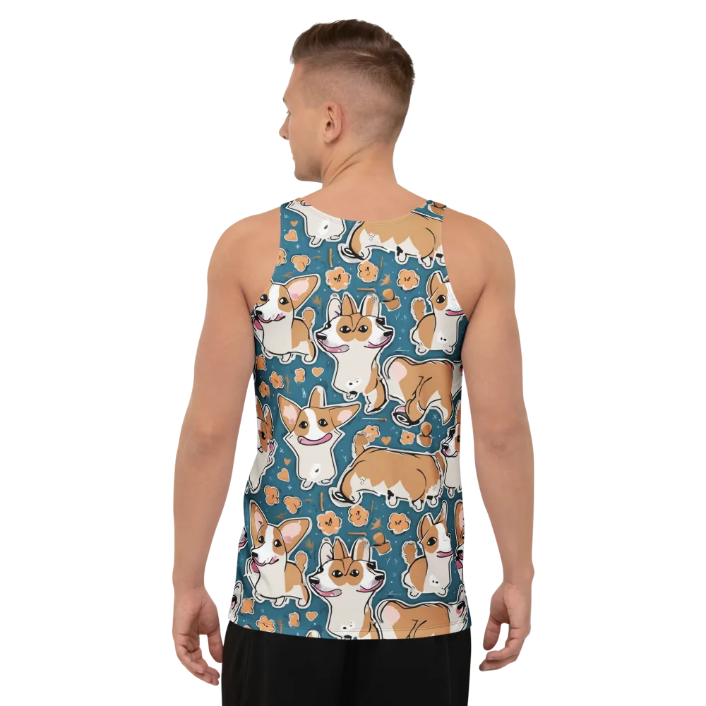 Corgi Confetti on Men's Tank Top — Back