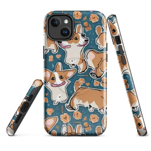 Corgi Confetti on a MagSafe Tough Case for iPhone®