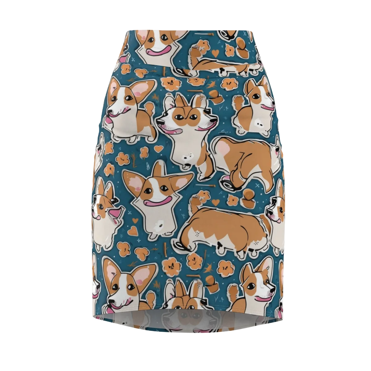 Corgi Confetti on Pencil Skirt — Front
