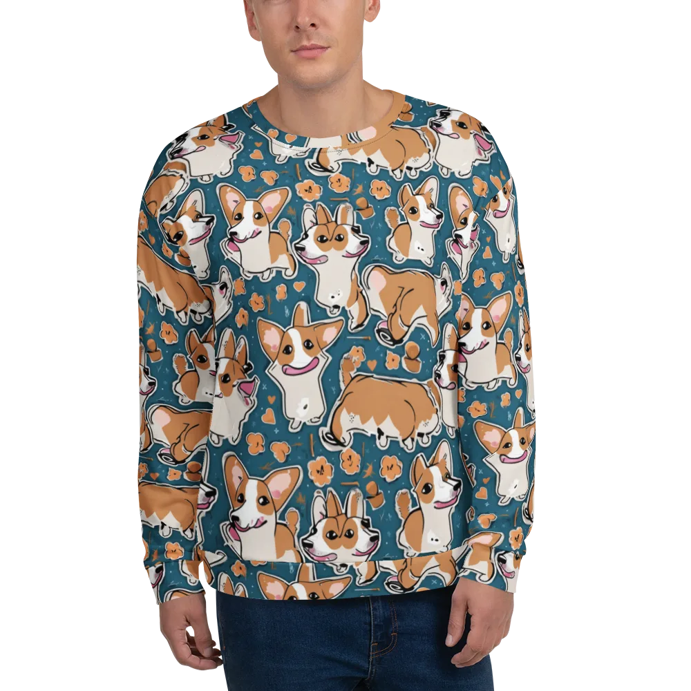Corgi Confetti on Sweatshirt — Front