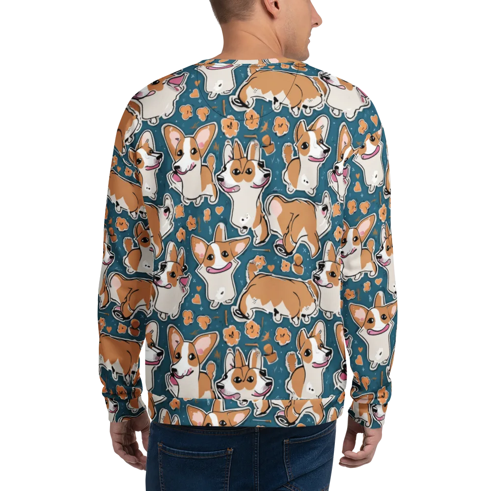 Corgi Confetti on Sweatshirt — Back