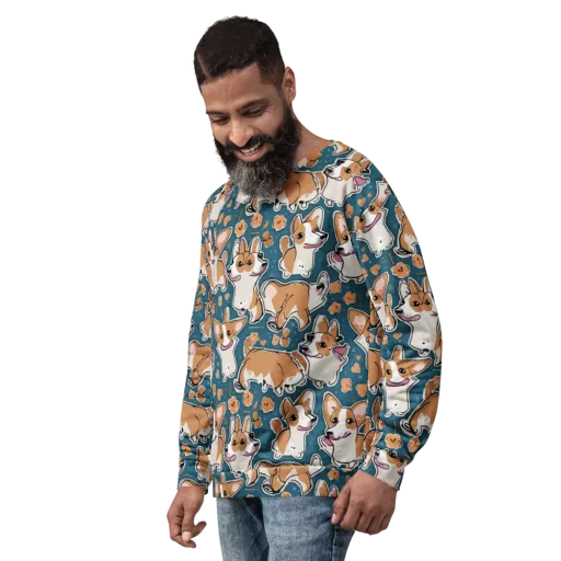 Corgi Confetti on a Sweatshirt