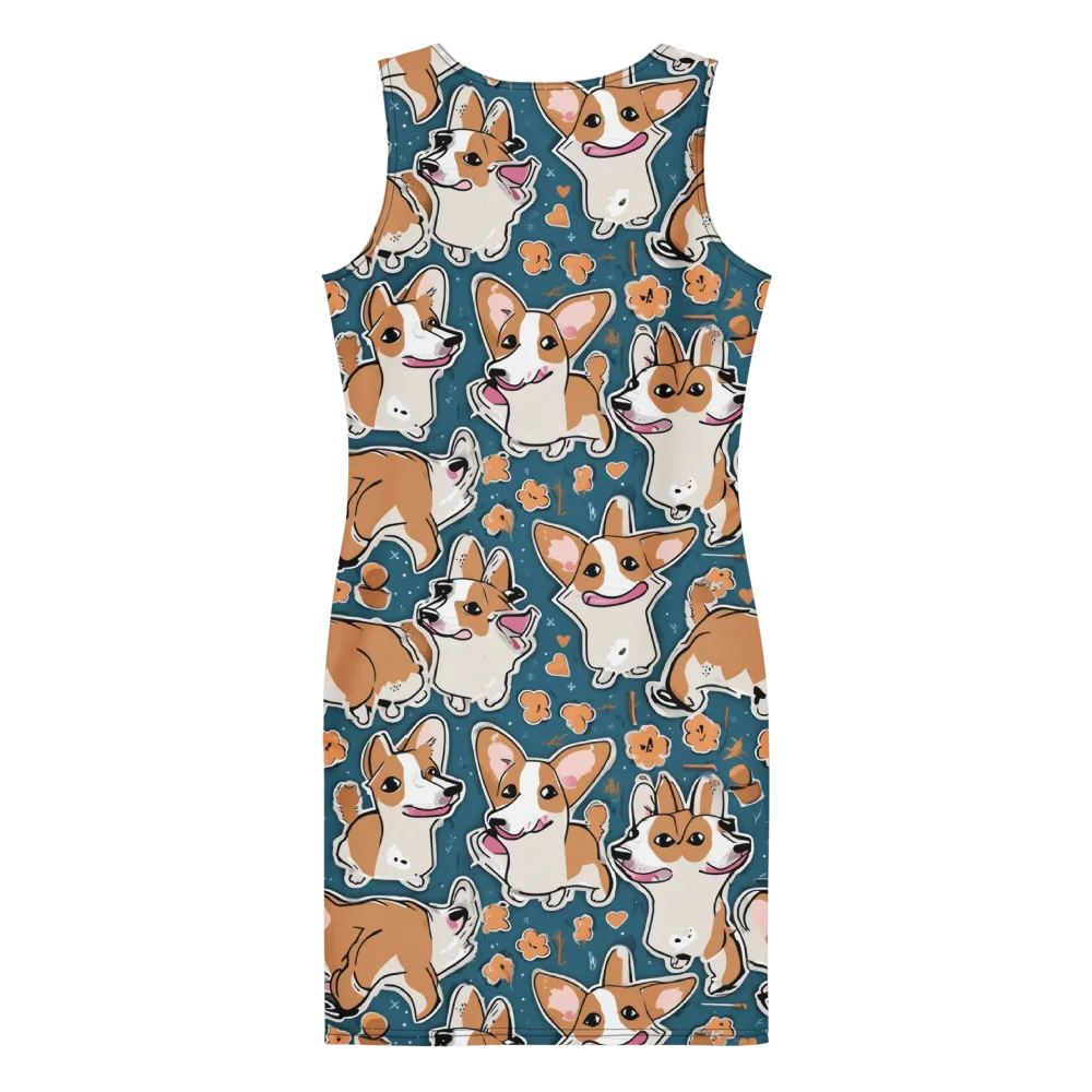 Corgi Confetti on Bodycon Dress — Back