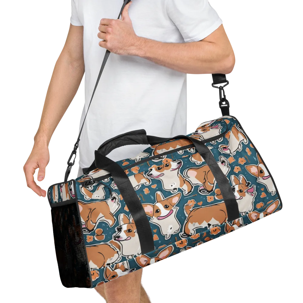 Corgi Confetti on Duffle Bag — Right Front